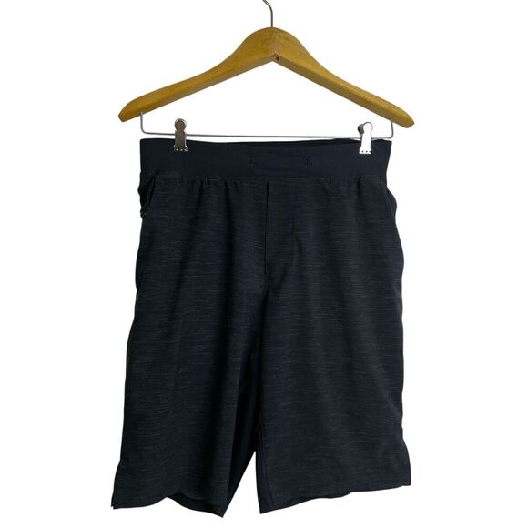 Lululemon T.H.E. Short 11 Linerless Medium Mens Black Grey Workout Train Gym Run - Picture 1 of 9